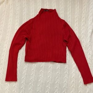 Women’s Zaful red cropped sweater. Size small.